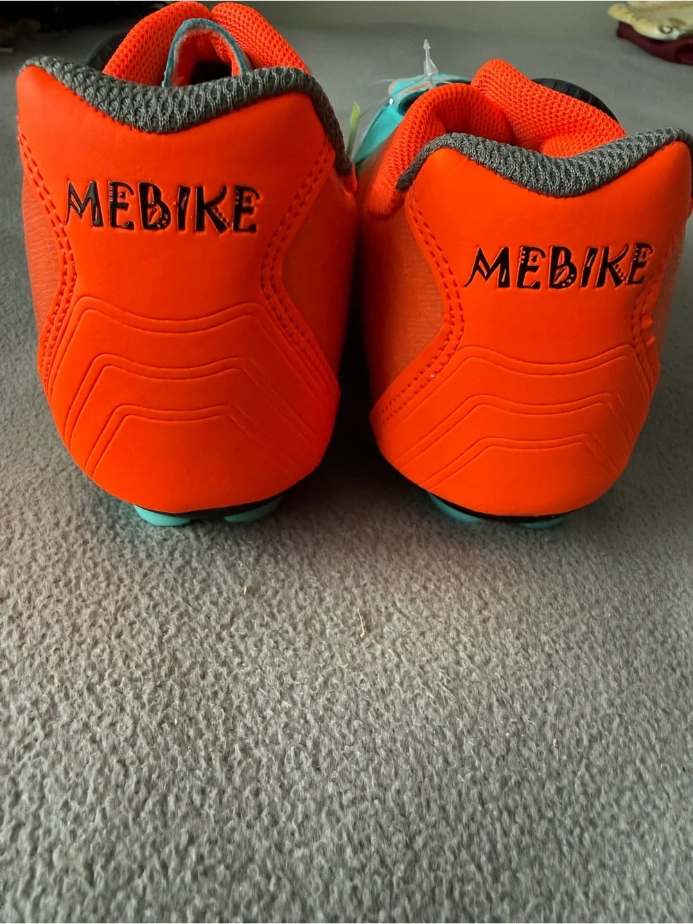 MEBIKE Athletic Cycling Shoes in Turquoise and Orange